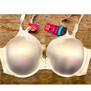 MAIDENFORM NWT Comfort Devotion Extra Coverage Lace Shaping Underwire Bra Ivory